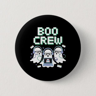Boo Crew Halloween It Tech Help Desk Support Stem 2 Inch Round Button