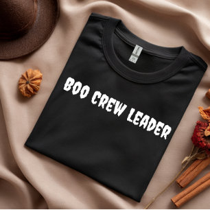 Boo Crew Leader white typography halloween T-Shirt