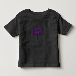 Boo Crew Neon Purple Contour Halloween Party T-Shi Toddler T-shirt