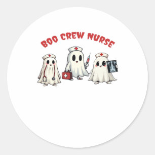 BOO CREW NURSE Essential T-Shirt Classic Round Sticker