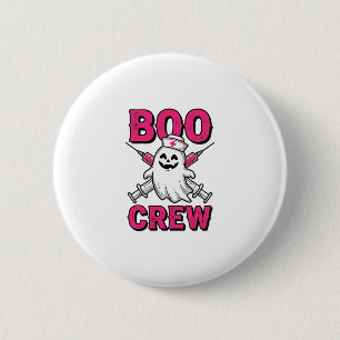 Boo Crew Nurse Ghost Halloween Vector Design_1 2 Inch Round Button