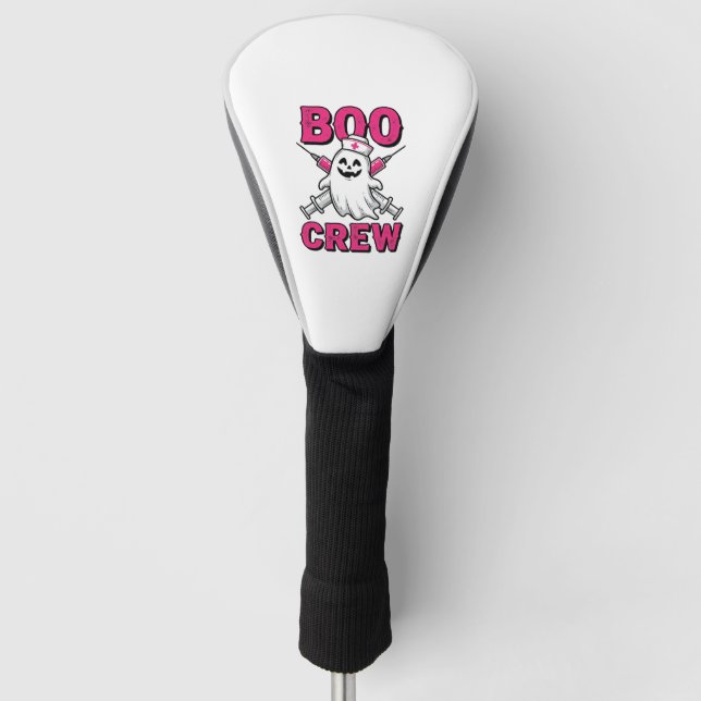 Boo Crew Nurse Ghost Halloween Vector Design_1 Golf Head Cover (Front)