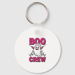 Boo Crew Nurse Ghost Halloween Vector Design_1 Keychain