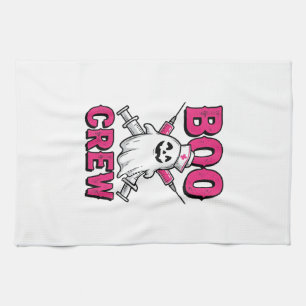 Boo Crew Nurse Ghost Halloween Vector Design_1 Kitchen Towel