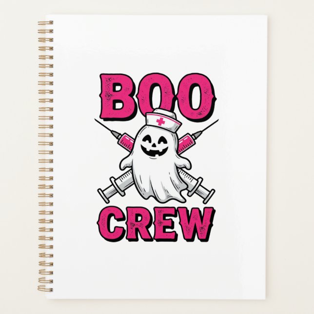 Boo Crew Nurse Ghost Halloween Vector Design_1 Planner (Front)