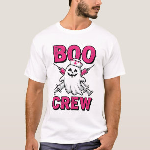 Boo Crew Nurse Ghost Halloween Vector Design_1 T-Shirt