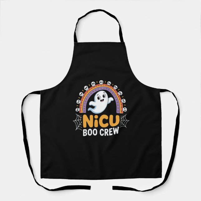 Boo Crew Nurse Halloween for Nurses Ghost Essentia Apron (Front)