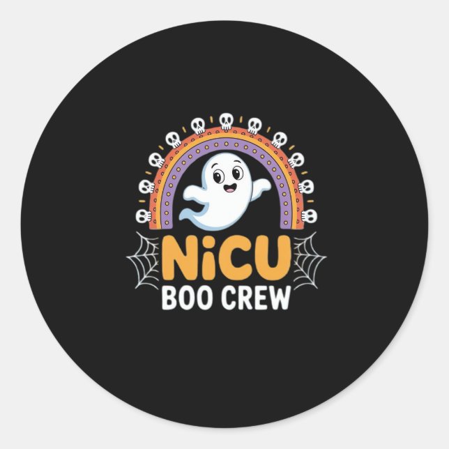 Boo Crew Nurse Halloween for Nurses Ghost Essentia Classic Round Sticker (Front)