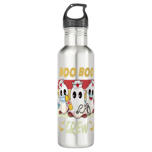 Boo Crew Nurse Halloween Ghost Costume Retro Vinta 710 Ml Water Bottle