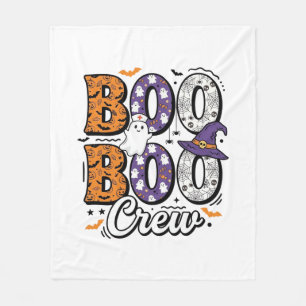 Boo Crew Nurse Halloween Vintage Shirt Design_1 Fleece Blanket