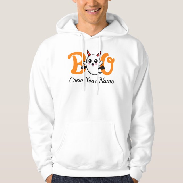 Boo Crew Orange Halloween Family matching Hoodie (Front)