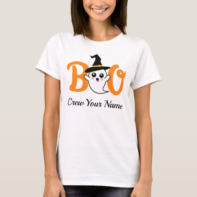 Boo Crew Orange Halloween Family Matching T-Shirt (Front)