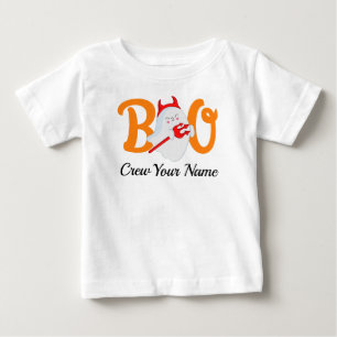 Boo Crew Orange Halloween Family Personalized Baby T-Shirt