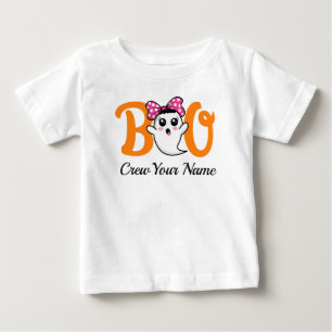 Boo Crew Orange Halloween Family Personalized  Baby T-Shirt