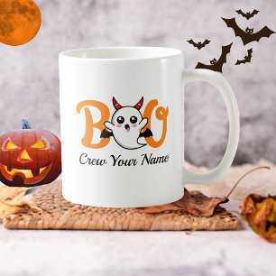 Boo Crew Orange Halloween Family Personalized Coffee Mug