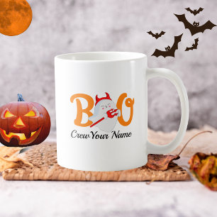 Boo Crew Orange Halloween Family Personalized  Coffee Mug