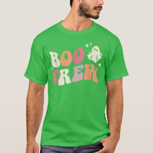 Boo Crew Spooky Season Groovy Retro Halloween Funn T-Shirt