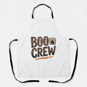 Boo Crew Vintage Halloween Engraving Shirt Design_ Apron