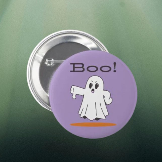 Boo! Cute Ghost Funny Halloween Button (Creator Uploaded)