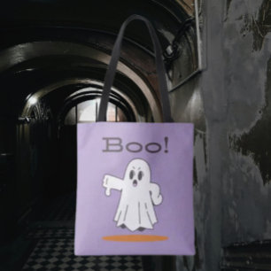 Boo! Cute Ghost Funny Halloween Tote Bag