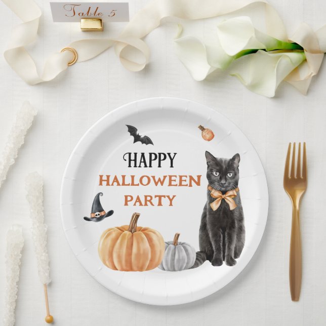 Boo Cute Ghost Halloween Party Paper Plate (Wedding)