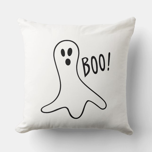 Boo cute ghost Halloween Throw Pillow (Front)