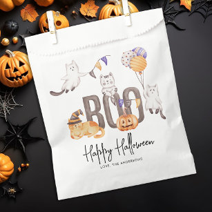Boo Cute Kid's Happy Halloween Cats Ghosts Pumpkin Favour Bag