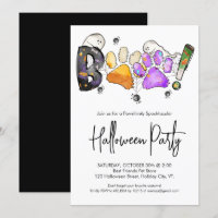 Boo Cute Pet Paw Prints Dog Lover Halloween Party 