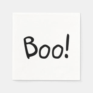 Boo cute simple handwritten typography Halloween Napkin
