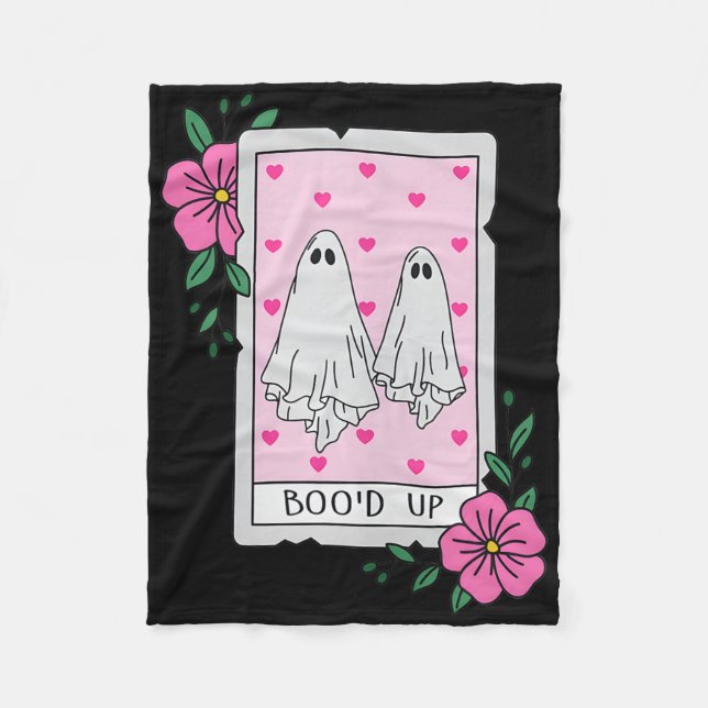 Boo’d Up Ghost Tarot Halloween Funny Ghost  Fleece Blanket (Front)