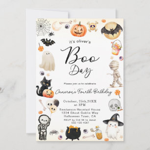 Boo Day ANY AGE Halloween Birthday Invitation