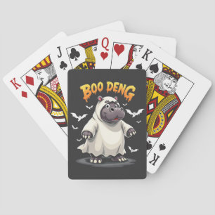 Boo Deng Ghost Baby Pygmy Hippo Moo Deng Halloween Playing Cards
