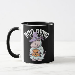 Boo deng Spooky Halloween Moo Deng Baby Hippo Mug