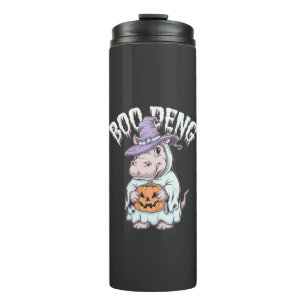 Boo deng Spooky Halloween Moo Deng Baby Hippo Thermal Tumbler