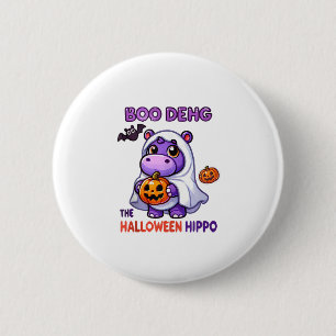 Boo Deng The Halloween Hippo Cute Bouncy Pig Costu 2 Inch Round Button
