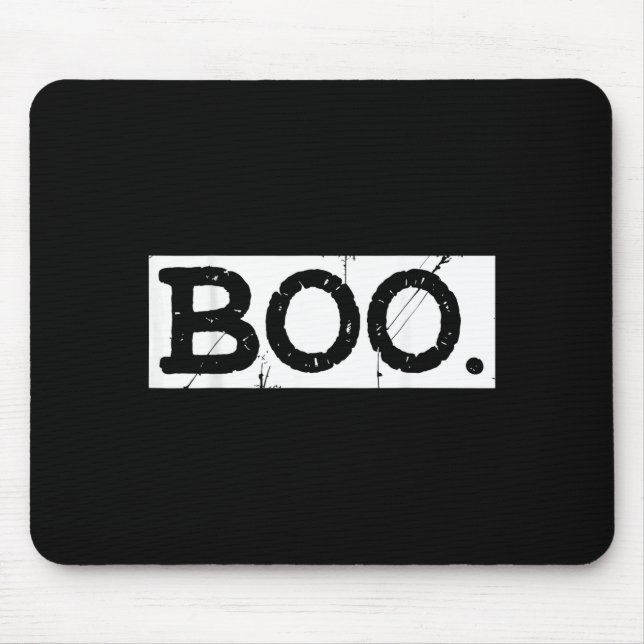 Boo distressed retro ghost halloween aesthetic  mouse pad (Front)