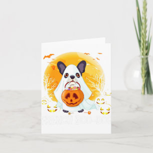 Boo Dog Frenchie French Bulldog Boo Halloween Fun  Card