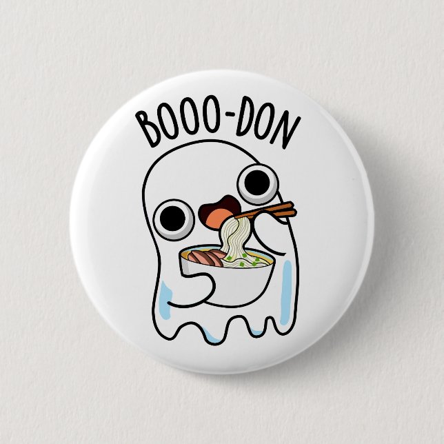 Boo-don Funny Ghost Udon Pun  2 Inch Round Button (Front)
