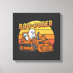 Boo Dozer Ghost Funny Halloween Canvas Print