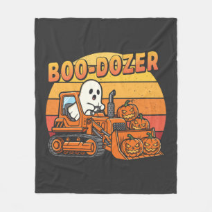 Boo Dozer Ghost Funny Halloween Fleece Blanket