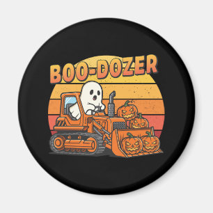 Boo Dozer Ghost Funny Halloween Magnet
