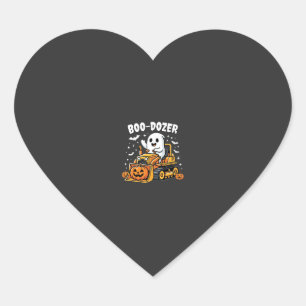 Boo Dozer Halloween Ghost Bulldozer_1 Heart Sticker