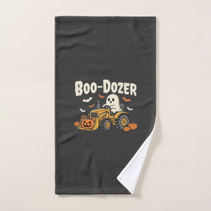 Boo-Dozer Halloween Ghost Bulldozer Design_1 Hand Towel