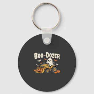 Boo-Dozer Halloween Ghost Bulldozer Design_1 Keychain