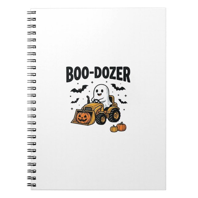 Boo-Dozer Halloween Ghost Bulldozer Design_1 Notebook (Front)