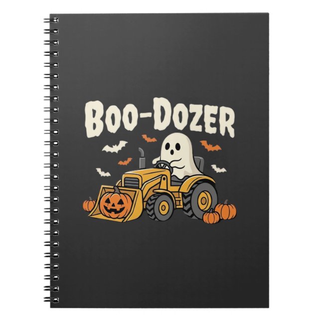 Boo-Dozer Halloween Ghost Bulldozer Design_1 Notebook (Front)