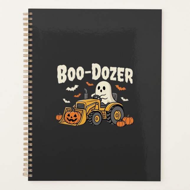 Boo-Dozer Halloween Ghost Bulldozer Design_1 Planner (Front)