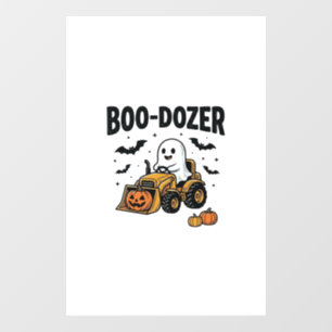 Boo-Dozer Halloween Ghost Bulldozer Design_1 Window Cling