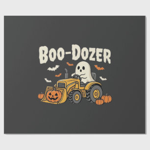 Boo-Dozer Halloween Ghost Bulldozer Design_1 Wrapping Paper