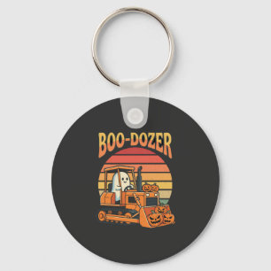 Boo-Dozer Halloween Ghost Pumpkin Bulldozer Keychain